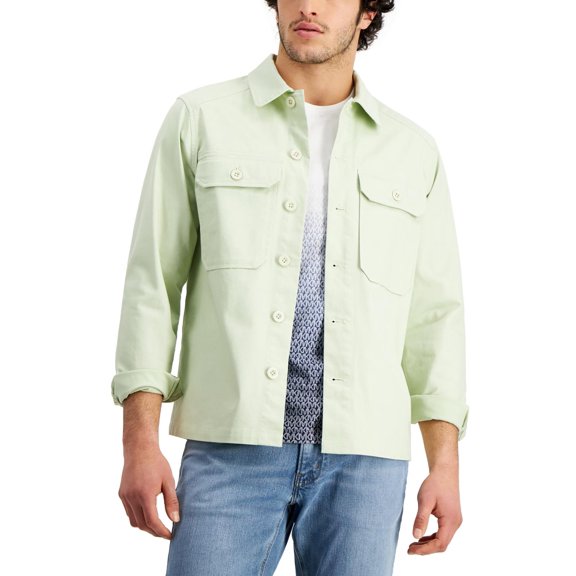 Michael Kors Mens Twill Casual Shirt Jacket