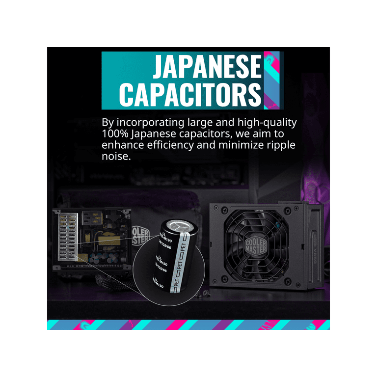 Cooler Master V850 SFX Gold ATX3.0 Full Modular Power Supply, 850W, 80+  Gold, 90-Degree 12VHPWR PCIe 5.0 Connector, SFX-to-ATX Bracket, Silent Fan,  10