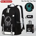 thumbnail image 2 of Mochila Luminosa Con Estampado De Dibujos Animados Casual, Mochila Escolar De Gran Capacidad, Mochila De Viaje, 2 of 4