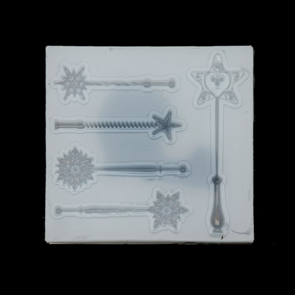 Hukai Wand Resin Molds 5 Shape Stick Silicone Molds for Epoxy Resin Mold DIY Handmade Craft Gifts