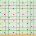 thumbnail image 2 of Ambesonne Polka Dot Fabric by the Yard Microfiber, Irregular Circles Art, 5 Yards, Burnt Sienna and Turquoise, 2 of 2
