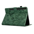 thumbnail image 6 of ELEHOLD Case For Samsung Galaxy Tab S8 Embossed Flowers and Birds Leather Tablet Case, Slim Back Smart Cover, Full Body Protection, Kickstand,with Card Pocket, Green, 6 of 10