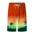 thumbnail image 2 of Mens Swim Trunks Quick Dry Summer Coconut Tree Digital 3D Printed Elasticated Waisted Beach Pants 椰子树 Orange Swimwear Bathing Suit Swimming Shorts XXXL, 2 of 5