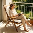 thumbnail image 4 of Thick Tufted High Back Rocking Chair Cushion, Outdoor Patio Chair Cushions Non- Tie On Replacement Seat Pad for Garden Porch Swing Furniture(Beige), 4 of 4