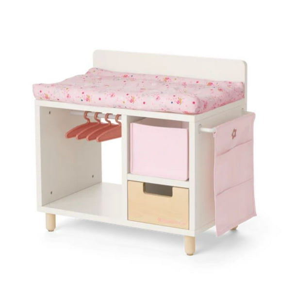 American Girl Bitty Baby Changing Table Dots & Blooms for 15 Inch Dolls