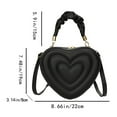 thumbnail image 2 of Yucurem Women Heart Shape Clutch Purse Underarm Bag Stylish Pu Tote Purse (Black) Fashion shoulder bag (Black), 2 of 10