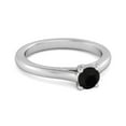 thumbnail image 2 of Solitaire Round Cut 0.10 Ctw Black Spinel 925 Sterling Silver Promise Women Valentines Day Gifts Ring, 2 of 3