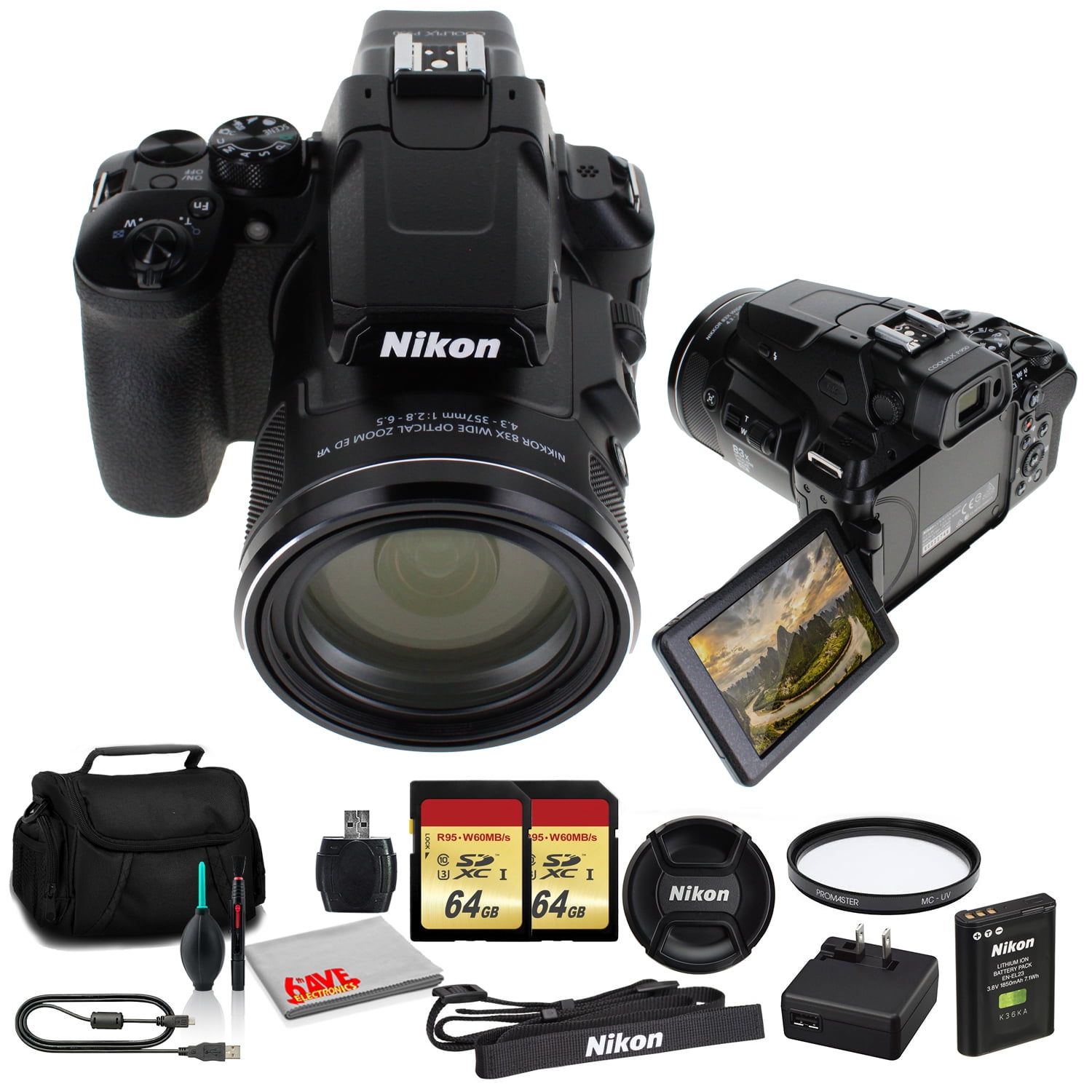 Nikon COOLPIX P950 Camera 26532 - Kit with 2x 64GB Memory 