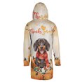thumbnail image 2 of Happy Thanksgiving Dachshund with Turkey Pumpkins Autumn Vibes All Over Print 3D Hooded Duffle Toggle Coat Wiener Dog Lover Gifts Idea - 12018, 2 of 6