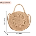thumbnail image 3 of Bolso de mano para mujer, bolso de mano de verano de paja calado, bolso de mano grande tejido para playa (caqui) Likrtyny Para Estrenar, 3 of 3