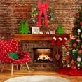 thumbnail image 4 of Qunler 24in Pre-Lit Christmas Wreaths for Front Door Window, Artificial Evergreen Wreaths with Bow & Lights for Indoor Outdoor Christmas Decorations, Green, 4 of 8