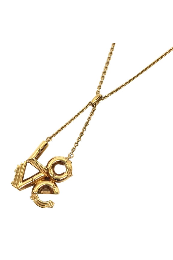 Pre-Owned Louis Vuitton LV&ME LOVE Necklace M62843 Pendant Gold-Colored (Good)