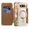 thumbnail image 3 of Allytech Flip Case for Google Pixel 9, [Compatible with Magsafe] PU Leather Clear Back Cover RFID Blocking Cards Slots Wallet Phone Case for Google Pixel 9, Brown, 3 of 8