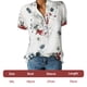 thumbnail image 4 of Blusa de manga corta con bolsillo estampado para mujer, 4 of 5