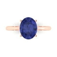 thumbnail image 2 of 2.5ct oval cut blue tanzanite 14k rose gold Bridal Wedding Engagement Promise Anniversary Ring for Women size 10.25, 2 of 7