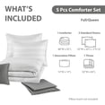 thumbnail image 4 of Mainstays 5-Piece Reversible Comforter Set with Decor Pillow and Throw Black and White Striped Bedding Set, Full/Queen, 4 of 9