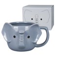 thumbnail image 1 of Taza de cerámica con forma de elefante ToCooto, 414 ml, diseño 3D, color gris, 1 of 8