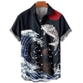 thumbnail image 3 of Nuevas camisetas gráficas de olas del océano para hombres, ropa de surf 3D, camisetas de playa hawaianas, ropa vintage Y2k de manga corta, tops con solapa, 3 of 5