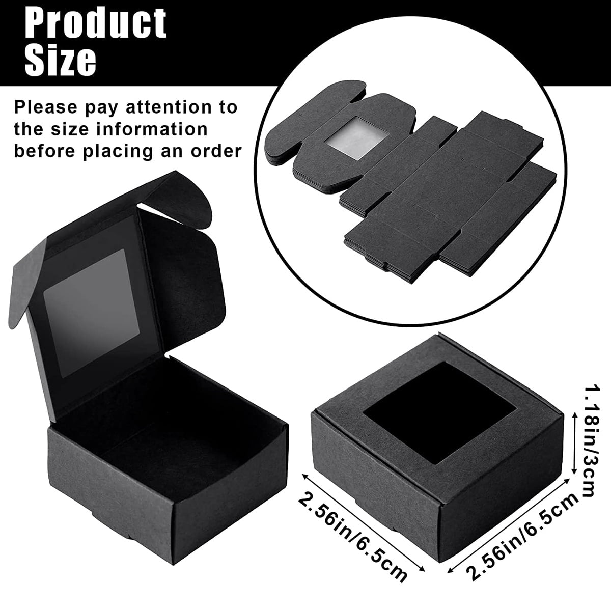 Buy 50 Pieces Mini Kraft Paper Box with Window Present Packaging Box ...