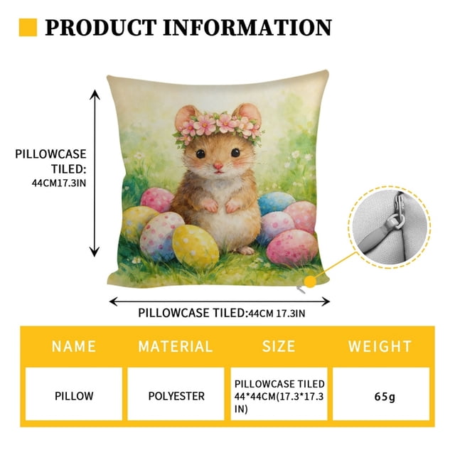 Easter Pillow Covers for Decorative Throw Pillows for Men Women 18X18 Inch Blank White Polyester Pillowcase for Drawing