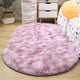 thumbnail image 1 of Fiudx Ofertas de la semana Alfombra de seda ovalada para dormitorio, bonita manta para cama de niña, tapete para ventana, sala de estar, mesa de café, manta completa lavable, 1 of 6