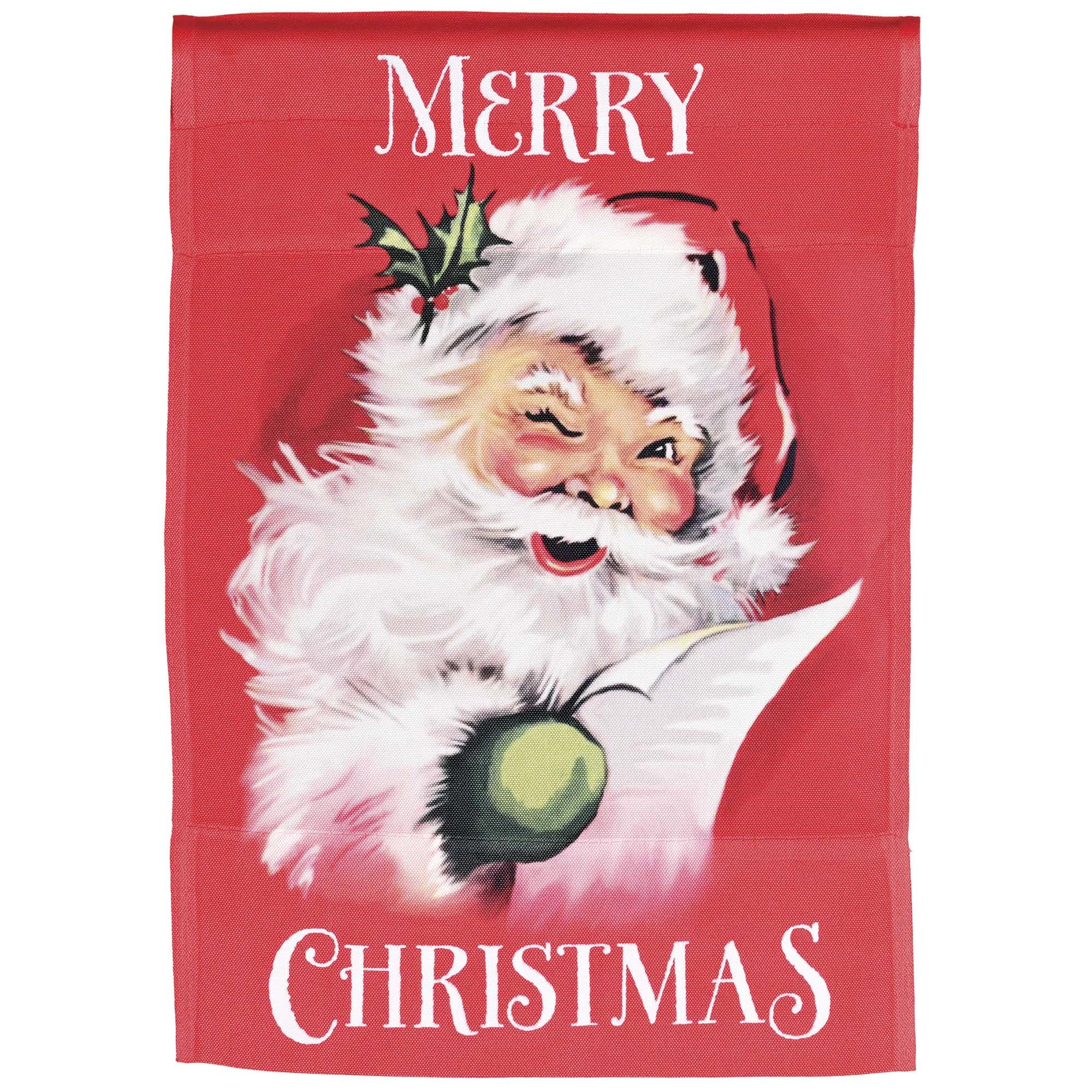 Dicksons Magnolia Garden Outdoor Flag Decoration For Garden, Yard, Or Walkway Standard 13 x 18, Weather Resistant Polyester, Santa Merry Christmas