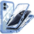 thumbnail image 1 of Case for iPhone 16,Full-Body Rugged Protective Clear Back Hybrid Magnetic Wireless Charging TPE PC with Built-in Screen Shockproof Protector Phone Case for iPhone 16,6.1 inch 2024, 1 of 8