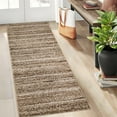 thumbnail image 2 of FairOnly 2'x6' Brown Machine Washable Contemporary Runner Rugs for Hallway Braided Print Low Pile Runner Rug for Entryway Laundry Kitchen, 2 of 7