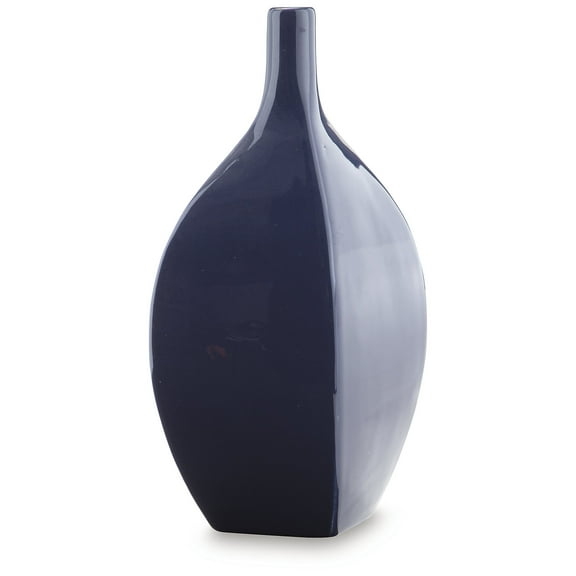 Signature Design by Ashley Abtinson 12" Ceramic Vase, Navy Indoor/Outdoor