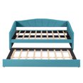 thumbnail image 2 of Upholstered Daybed Sofa Bed Twin Size With Trundle Bed and Wood Slat ,Blue, 2 of 13