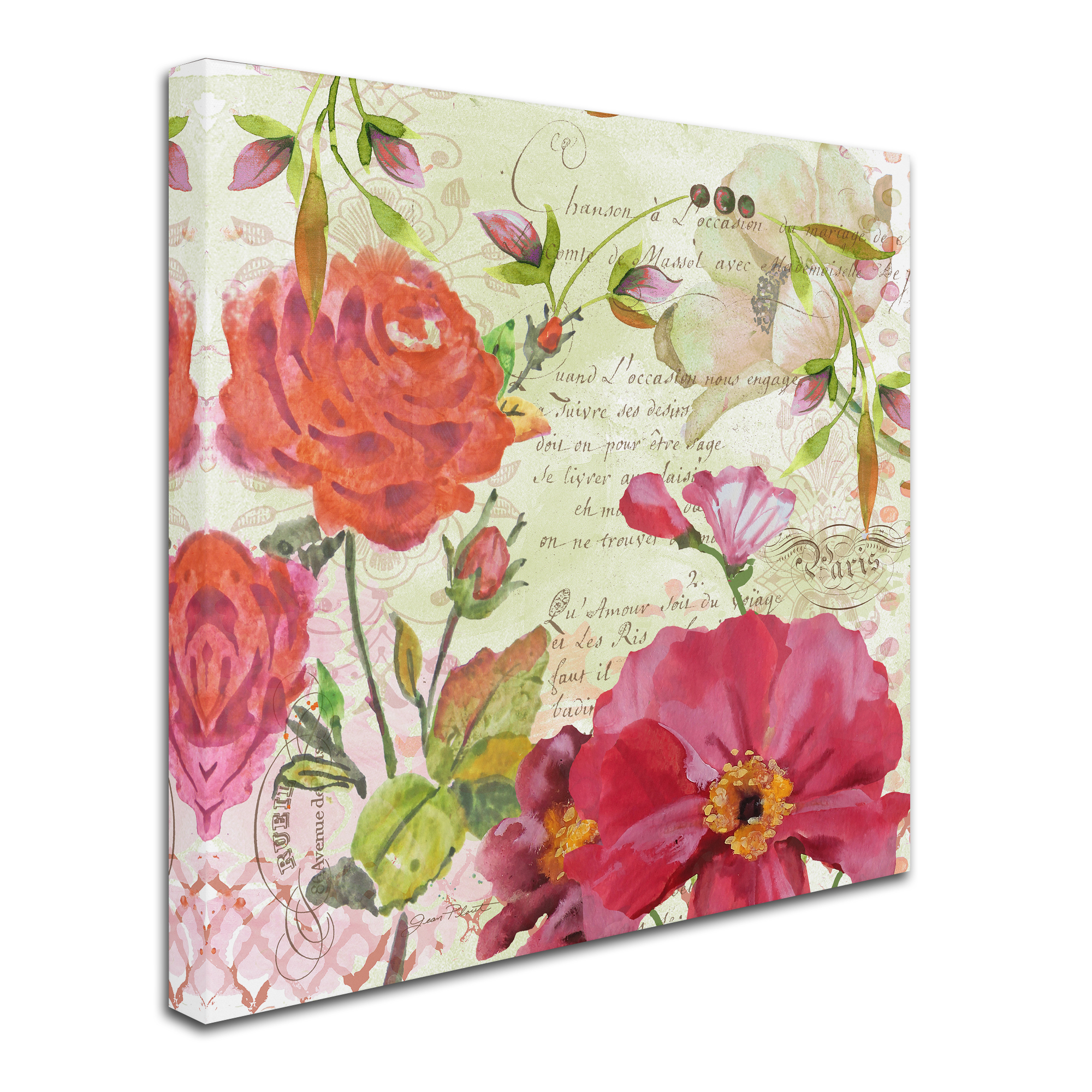 Trademark Fine Art 'Floral Love Song 1' Canvas Art by Jean Plout