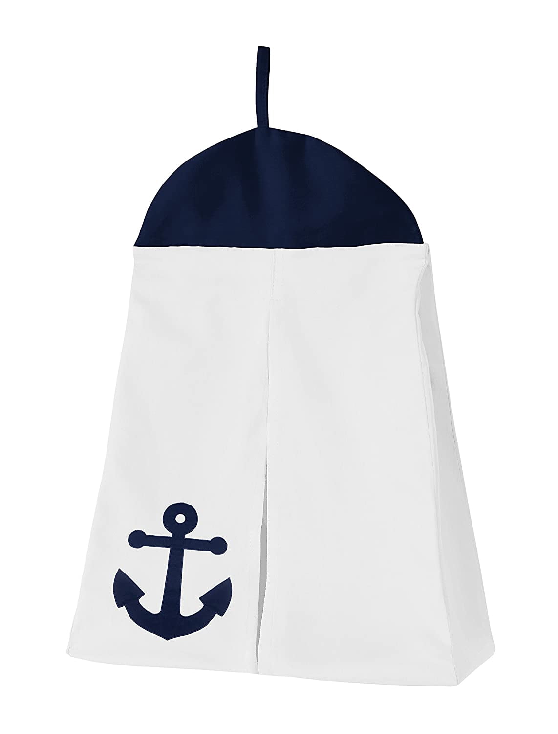 Sweet Jojo Designs Anchors Away White and Blue 4 Piece Crib Bedding Set