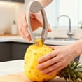 thumbnail image 5 of Uxcell Strawberry Stem Remover, Portable Pineapple Corer Tool, Ergonomically Designed with A Non - Slip Grooved Handle. Fruit & Vegetable Corer for Tomato and Potato, Gray, 5 of 6