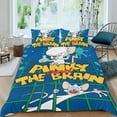 thumbnail image 2 of Pinky y el Cerebro Conjunto de sábanas temático, trío de piezas, cómodo y amigable con la piel, diseño único, regalo de decoración para el hogar para familiares, amigos y fans,173cm *218cm, 2 of 6