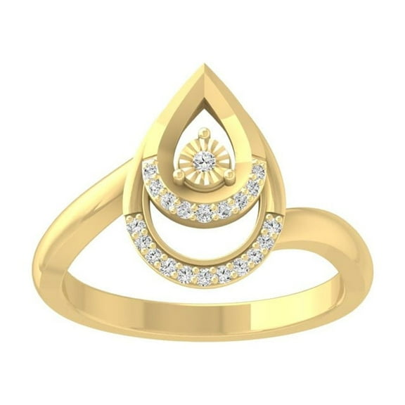 Araiya Fine Jewelry 10K Yellow Gold Round-shape Lab Grown Diamond Fashion Band Ring ( 1/10 cttw, D-F Color, VS Clarity) Size 5.5