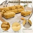 thumbnail image 5 of 118.11" U Shape Cloud Couch with 2 Ottomans, Free Combined 3 Seater Pelletized Velvet Comfy Sofa with Bolster Armrest Pillows, Modern Style Sofa for Living Room, Apartment, Mustard Yellow, 5 of 6