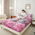 thumbnail image 4 of Castle Fairy Tiger Wildlife Full Size Sheets 4-Piece for Female Men Women,Pink Rose Flower Breathable Bed Sheets,Woodland Animal Lightweight Sheet Sets,Ultra Soft Home Decor, 4 of 7