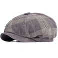 thumbnail image 2 of Berets Spring Autumn Men Women Cap Male Female Artist Painter Beret Hat Ivy Flat Beret Cap Plaid Octagonal Newsboy Cap golf hat Newsboy Cap Irish Cap Newsies Cabbie Hat for Men Flat Winter Hat Men, 2 of 7