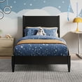 thumbnail image 2 of Pasadena Twin Solid Wood Low Profile Platform Bed in Black, 2 of 10