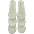 thumbnail image 2 of Angelina Lace Liner Sock w/ Silicone Edge and Cotton Non-Skid Bottom (6-Pairs), 2 of 5