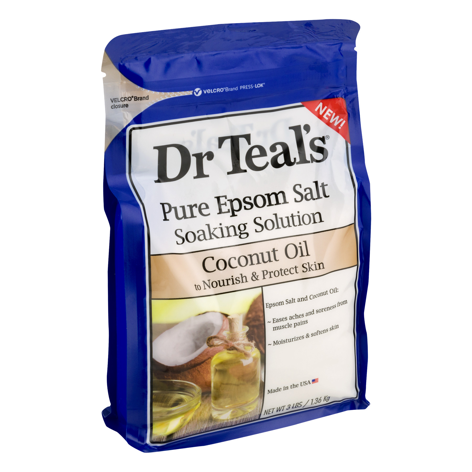 Pure Epsom Salt Soaking Solution with Coconut Oil 3Lb Epson Dead Sea