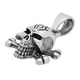 thumbnail image 4 of Highly Polished .925 Sterling Silver 29.5mm Skull & Bones Pendant, 4 of 7