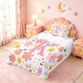 thumbnail image 5 of meiyoeat Pink Floral Monogrammed K Twin Sheet Sets For Girls,Cute Cartoon Flower Bedding For Kids,3pcs, 5 of 6