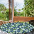 thumbnail image 2 of Ambesonne Blueberry Pattern Fitted Round Tablecloth, Art Modern Leafy, 36"- 40" Diameter, Dark Lavender Fern Green, 2 of 5