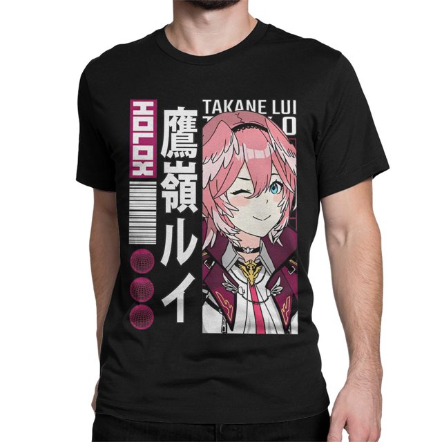Camisetas Hololive Takane Lui para hombre y mujer, camisetas novedosas de algodón puro, camisetas de manga corta con cuello redondo, camisetas para regalo de cumpleaños