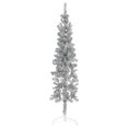 thumbnail image 2 of vidaXL Slim Artificial Half Christmas Tree with Stand Silver 240 cm, 2 of 5