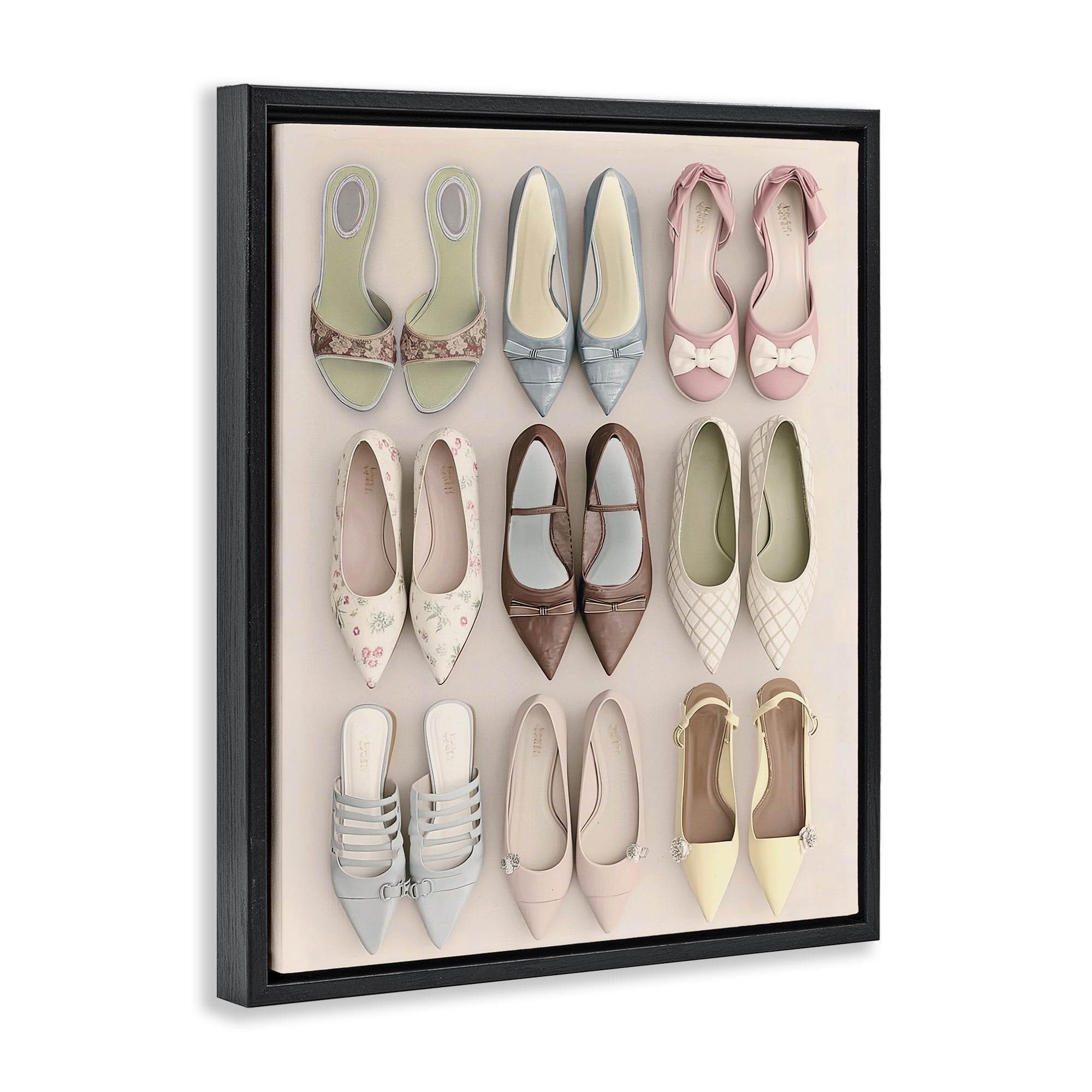 Beatrice's Closet Shoes Black Framed Floater Canvas Wall Art, design by Annabelle Hall