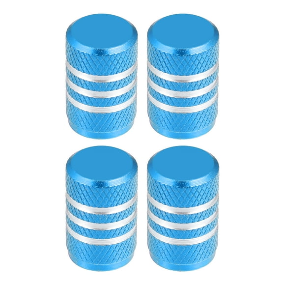 Tapas universales para vástago de válvula de neumático, cubiertas para vástago de válvula para coche, SUV, bicicleta, camiones, motocicletas, 17mm, aleación de aluminio, azul cielo, 4 Uds.