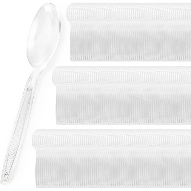 Clear Plastic Spoons, Heavy Duty Disposable Cutlery Bulk, Silverware ...