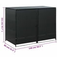 thumbnail image 2 of vidaXL Double Wheelie Bin Shed with Lid and Lockable Doors, Poly Rattan 31.5"x58.3"x43.7" Black, 2 of 10